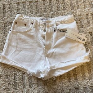 Zara White Jean Shorts